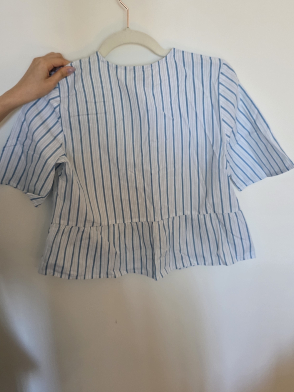 Sezane Ileana Blouse Ecru with Blue Stripes - Picture 4 of 5